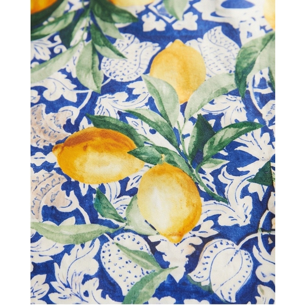 Park & Main Woman 1X Lemon Print Long Sleeve Button Up Tunic Top NWT - Picture 3 of 14